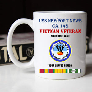 USS NEWPORT NEWS CA 148 BLACK WHITE 11oz 15oz COFFEE MUG