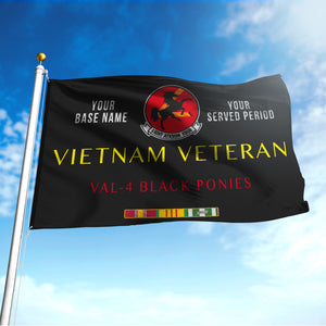 VAL 4 BLACK PONIES FLAG DOUBLE-SIDED PRINTED 30"x40" FLAG